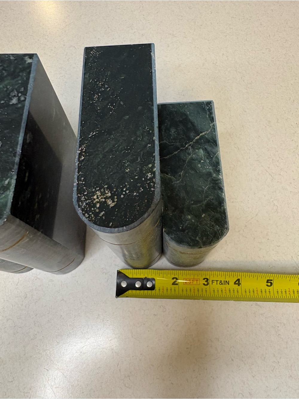 Vintage Heavy Green Marble Bookends Set of 2 12lb Pair - Picture 8 of 9